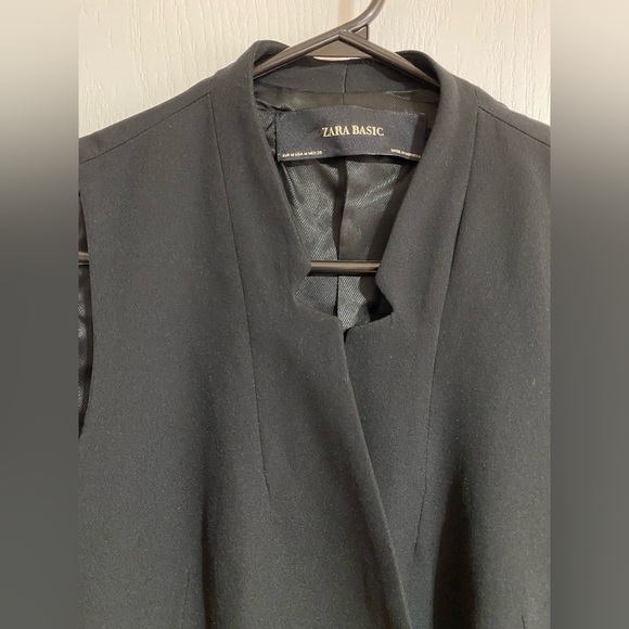 NWT Zara Mini V Neck Buttoned Pockets Sleeveless Preppy Vest Dress Size Medium - Picture 6 of 16